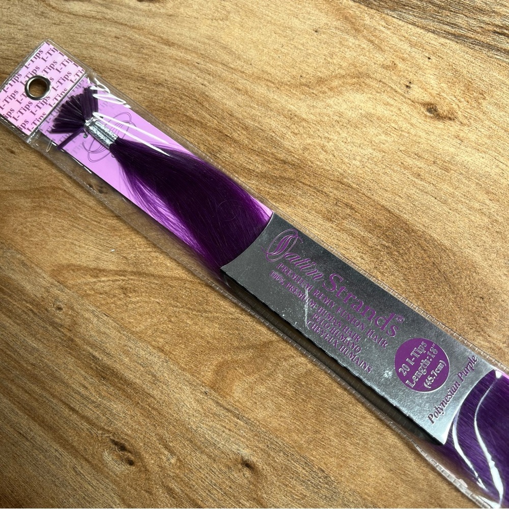 Satin Strands: Polynesian Purple 18” Premium REMY iTips Human Hair Extensions